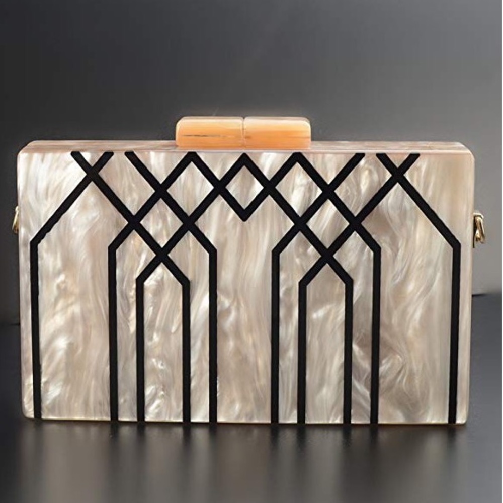 Champagne Acrylic Clutch - Picture 2 of 7